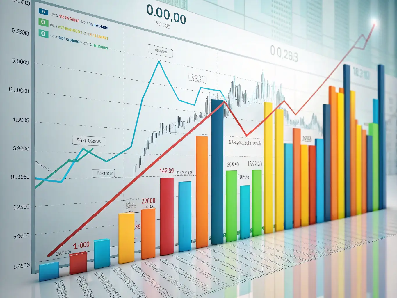 A graph showing performance improvement over time, with upward trending lines and positive indicators, set against a backdrop of a successful business team.