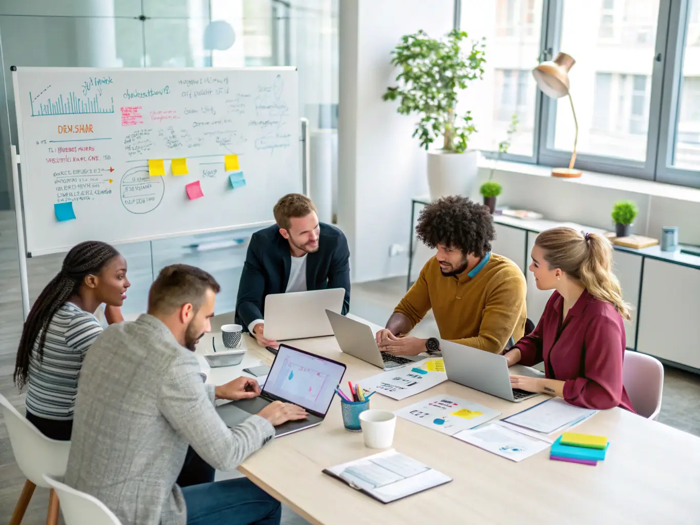An image of a team collaborating on a project, emphasizing teamwork and strategic planning.